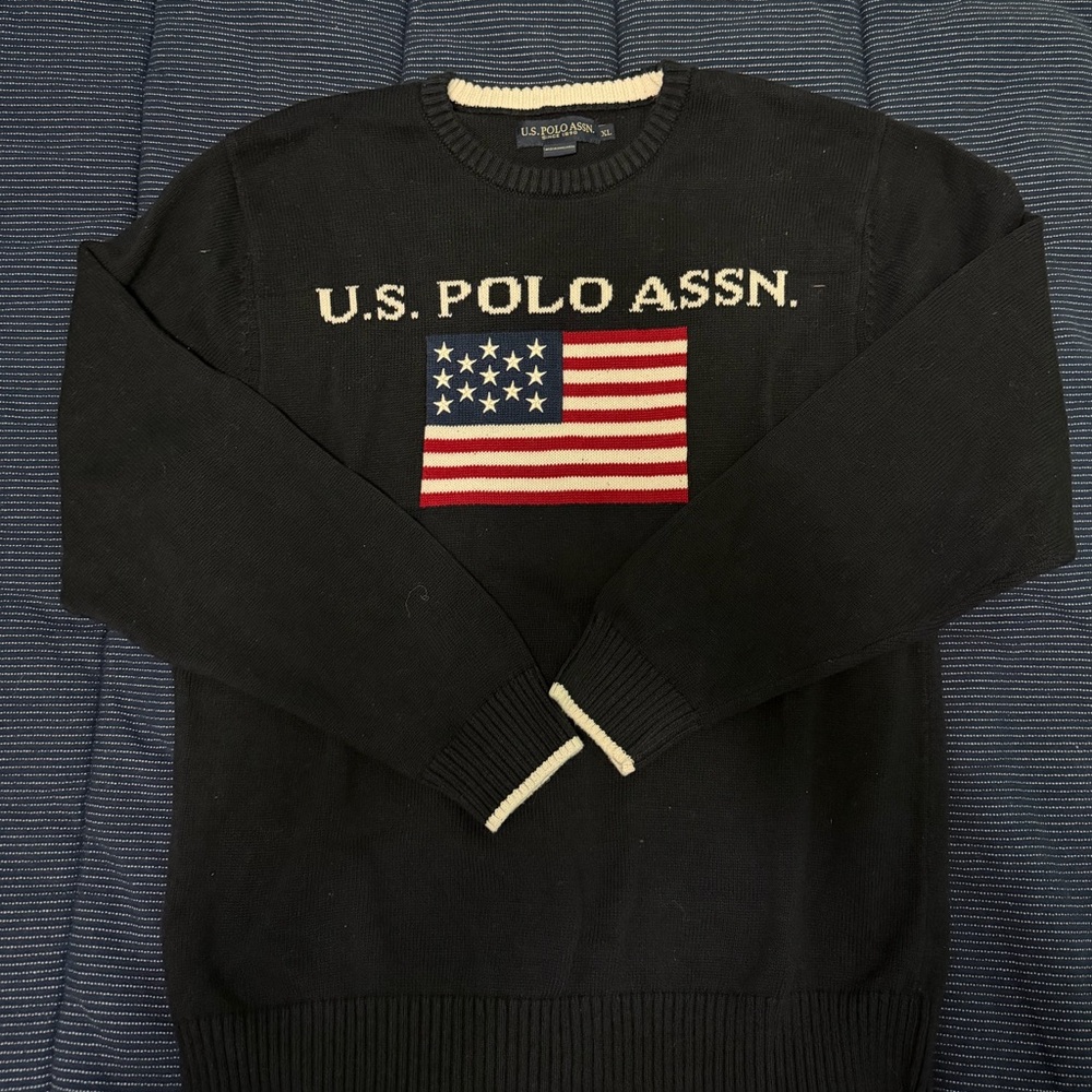 U.S. Polo Assn. Navy Sweater with Flag Design